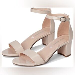 Steve Madden Girls Carrson Block Heel Ankle Strap Patent Sandals Blush Pink Sz 4